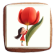 Martisor din turta fetita cu lalea
